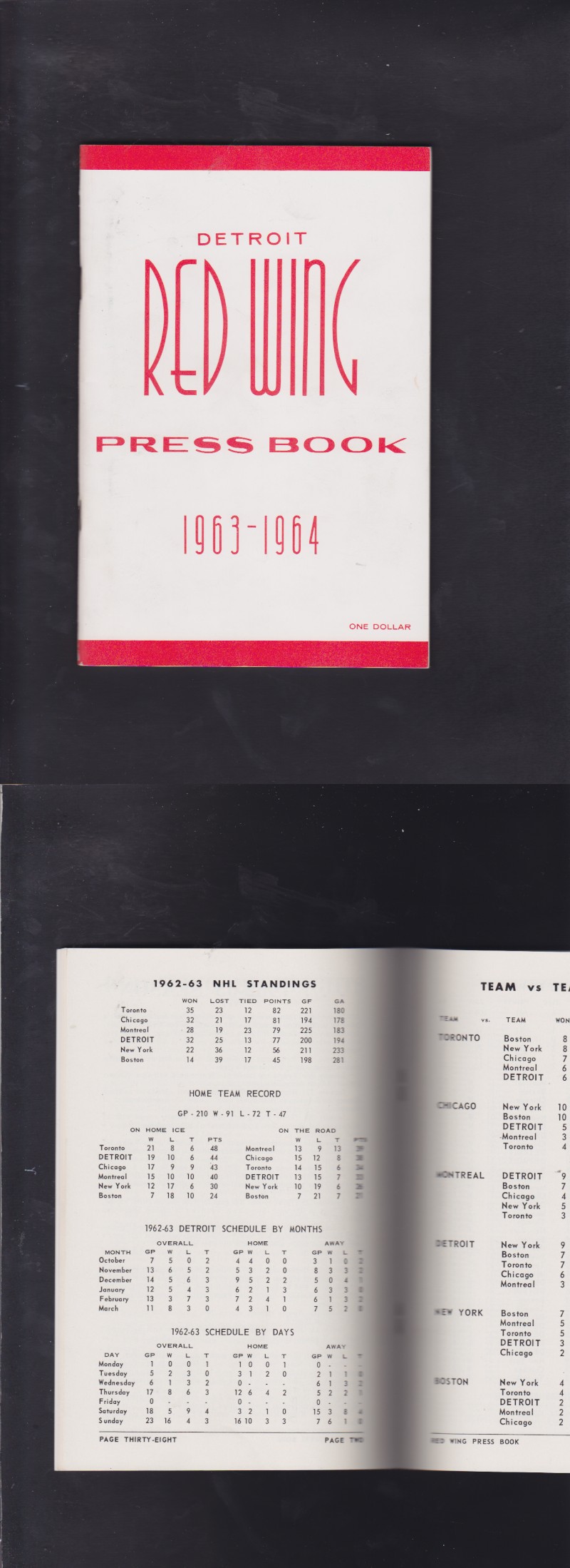 1963-64 DETROIT RED WINGS YEARBOOK photo 1963-64 DETROIT RED WINGS YEARBOOK photo
