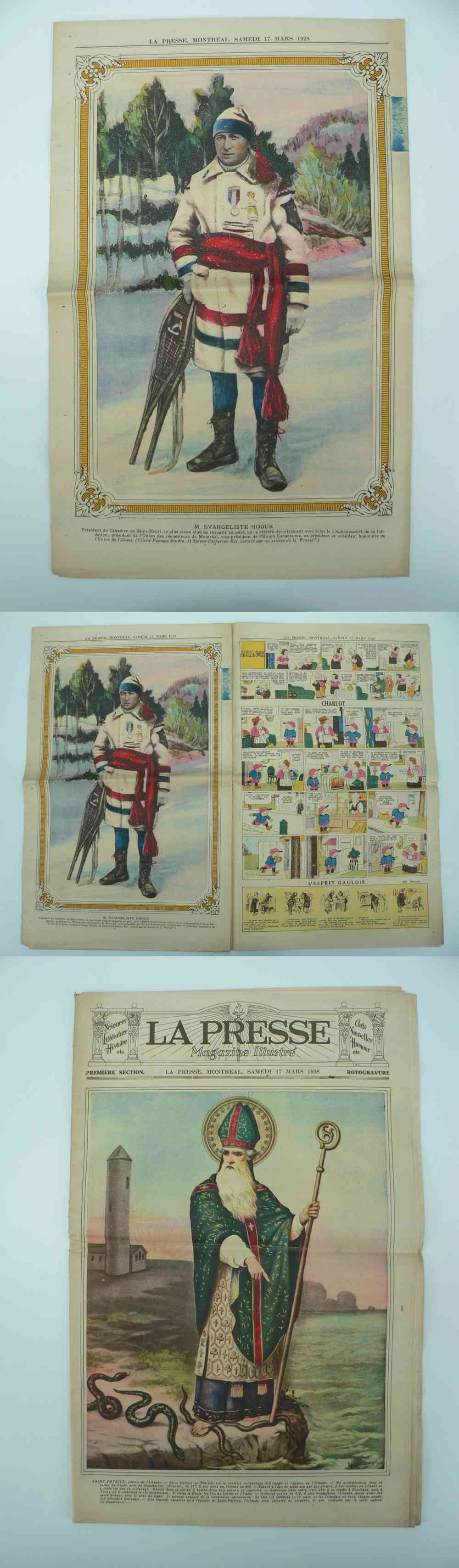 1928 LAPRESSE FULL NEWSPAPER INSIDE PHOTO M. EVANGELISTE HOGUE photo 1928 LAPRESSE FULL NEWSPAPER INSIDE PHOTO M. EVANGELISTE HOGUE photo