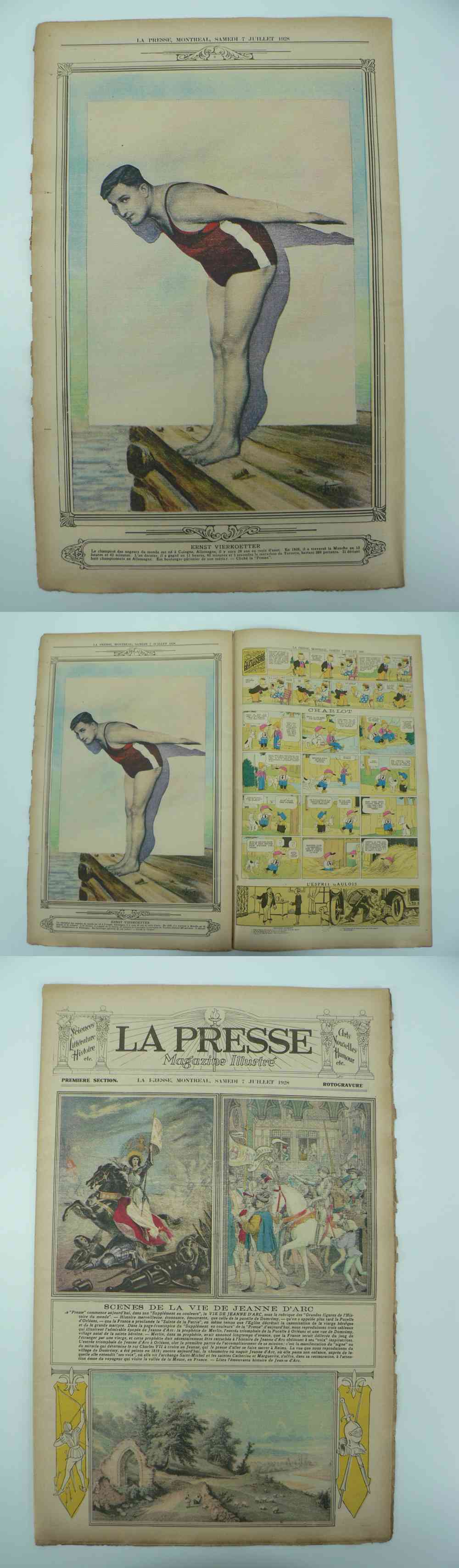 1928 LAPRESSE FULL NEWSPAPER INSIDE PHOTO ERNST VIERKOETTER photo 1928 LAPRESSE FULL NEWSPAPER INSIDE PHOTO ERNST VIERKOETTER photo