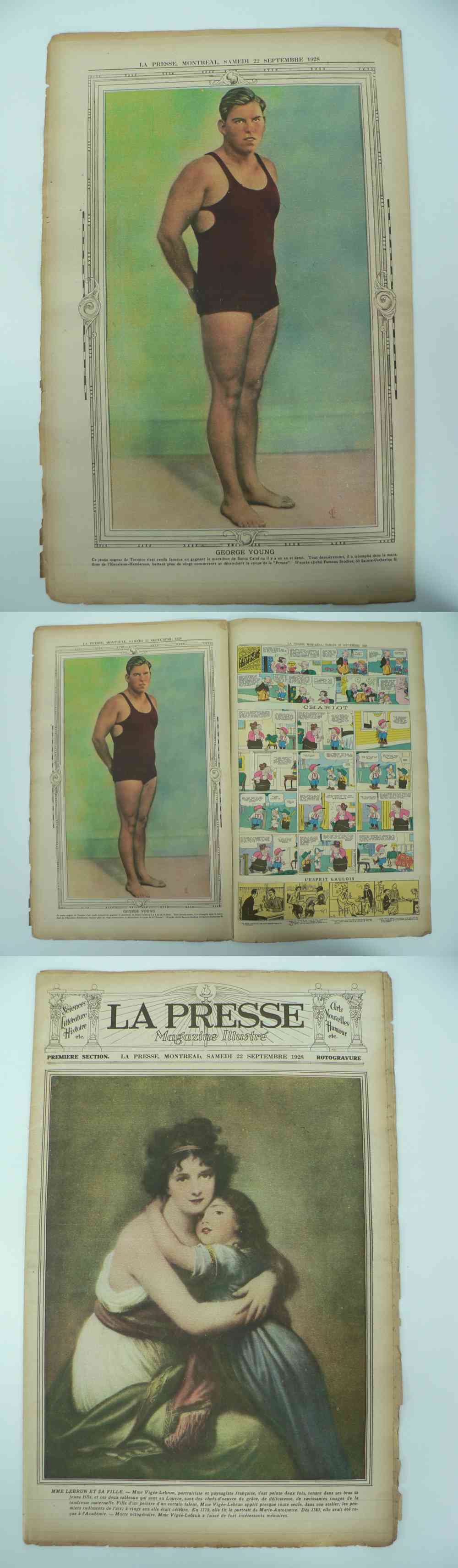 1928 LAPRESSE FULL NEWSPAPER INSIDE PHOTO GEORGE YOUNG photo 1928 LAPRESSE FULL NEWSPAPER INSIDE PHOTO GEORGE YOUNG photo