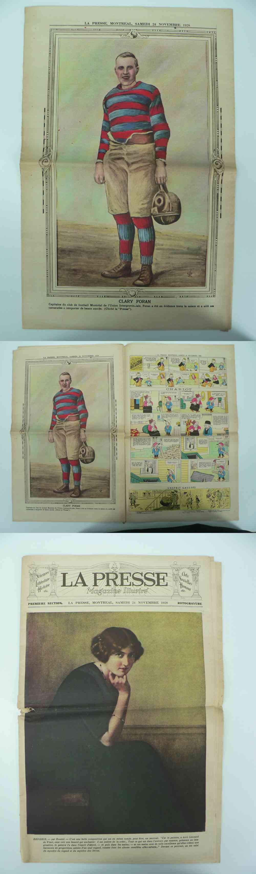 1928 LAPRESSE FULL NEWSPAPER INSIDE PHOTO CLARY FORAN photo 1928 LAPRESSE FULL NEWSPAPER INSIDE PHOTO CLARY FORAN photo