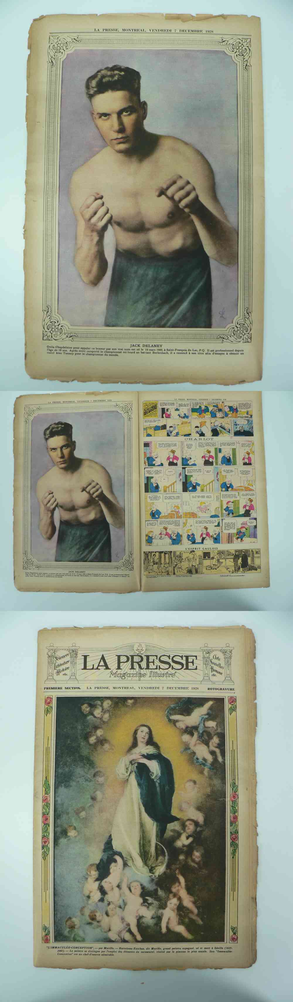 1928 LAPRESSE FULL NEWSPAPER INSIDE PHOTO JACK DELANCY photo 1928 LAPRESSE FULL NEWSPAPER INSIDE PHOTO JACK DELANCY photo