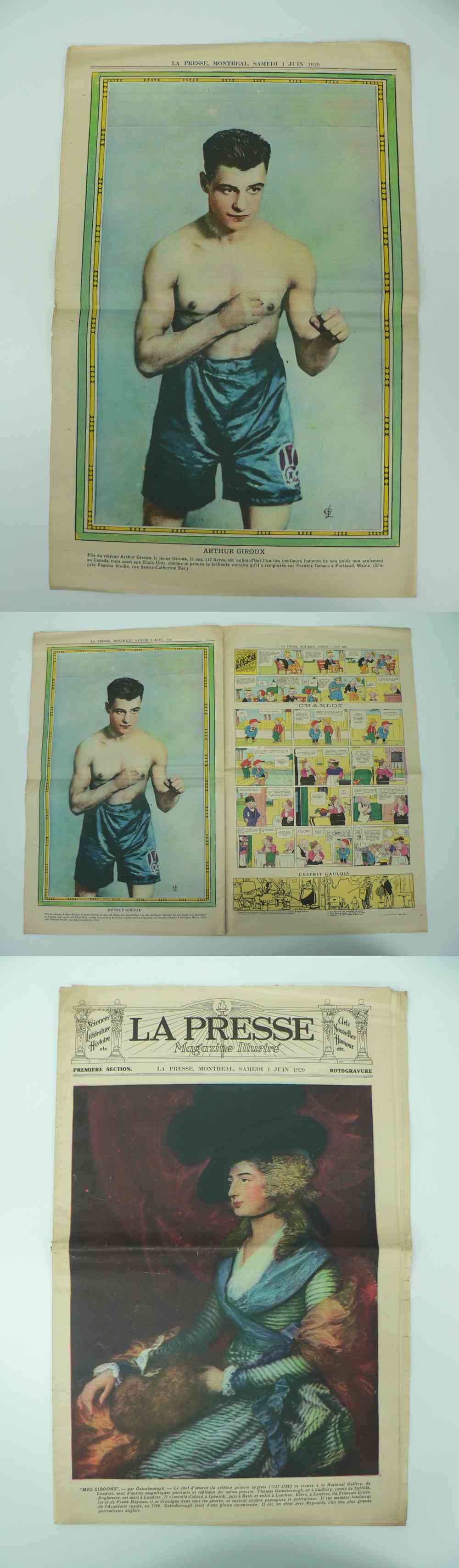 1929 LAPRESSE FULL NEWSPAPER INSIDE PHOTO ARTHUR GIROUX photo 1929 LAPRESSE FULL NEWSPAPER INSIDE PHOTO ARTHUR GIROUX photo