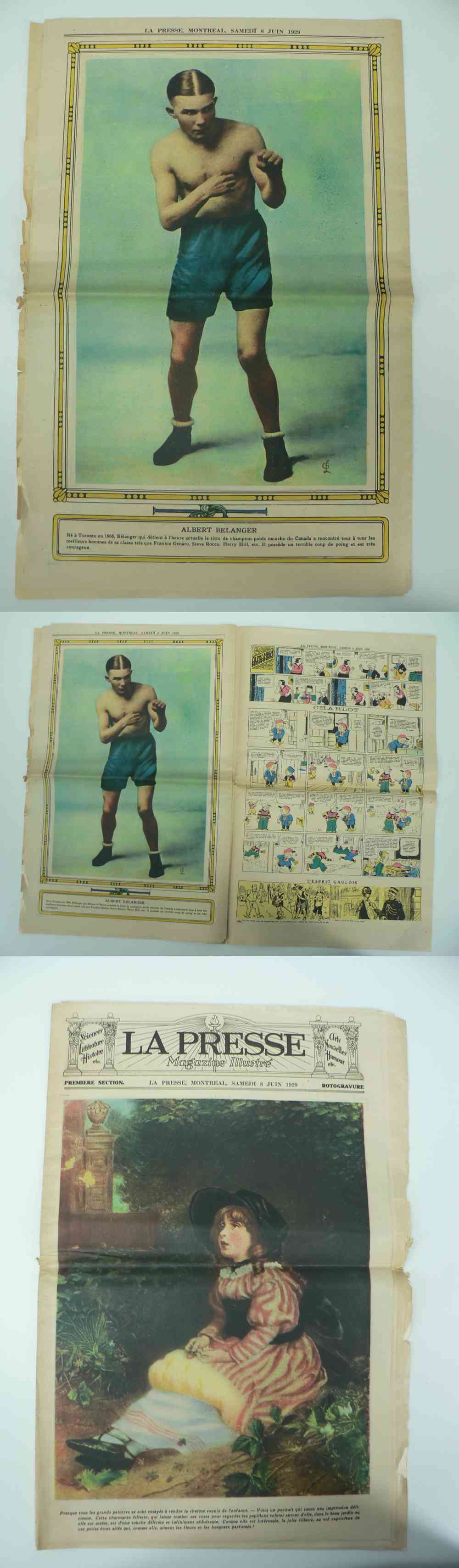 1929 LAPRESSE FULL NEWSPAPER INSIDE PHOTO ALBERT BÉLANGER photo 1929 LAPRESSE FULL NEWSPAPER INSIDE PHOTO ALBERT BÉLANGER photo