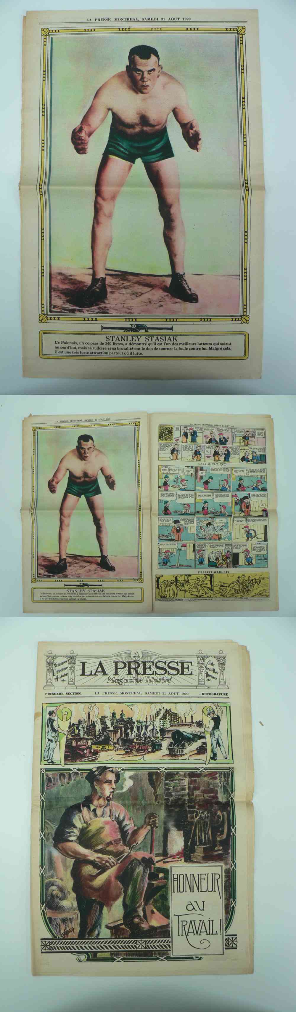 1929 LAPRESSE FULL NEWSPAPER INSIDE PHOTO STANLEY STASIAK photo 1929 LAPRESSE FULL NEWSPAPER INSIDE PHOTO STANLEY STASIAK photo