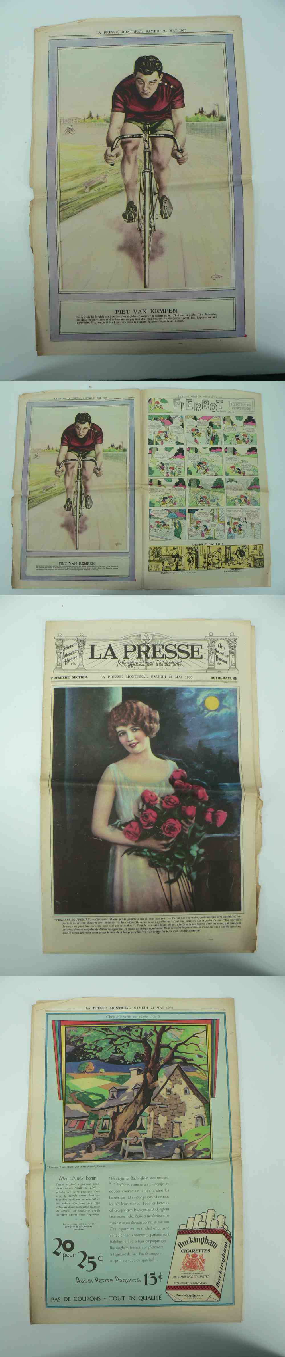 1930 LAPRESSE FULL NEWSPAPER INSIDE PHOTO PIET VAN KEMPEN photo 1930 LAPRESSE FULL NEWSPAPER INSIDE PHOTO PIET VAN KEMPEN photo