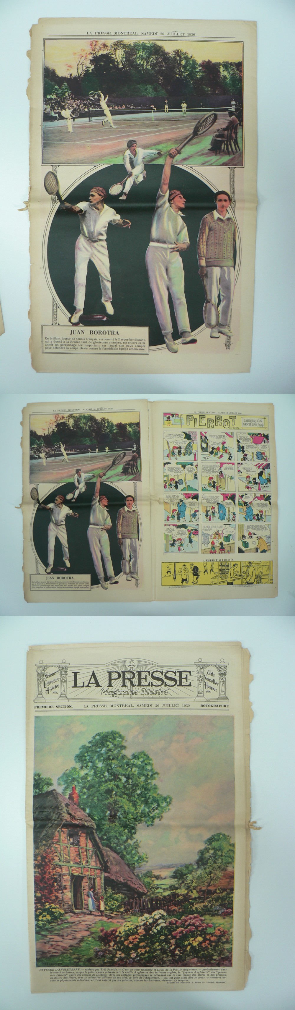 1930 LAPRESSE FULL NEWSPAPER INSIDE PHOTO J. BOROTRA photo 1930 LAPRESSE FULL NEWSPAPER INSIDE PHOTO J. BOROTRA photo