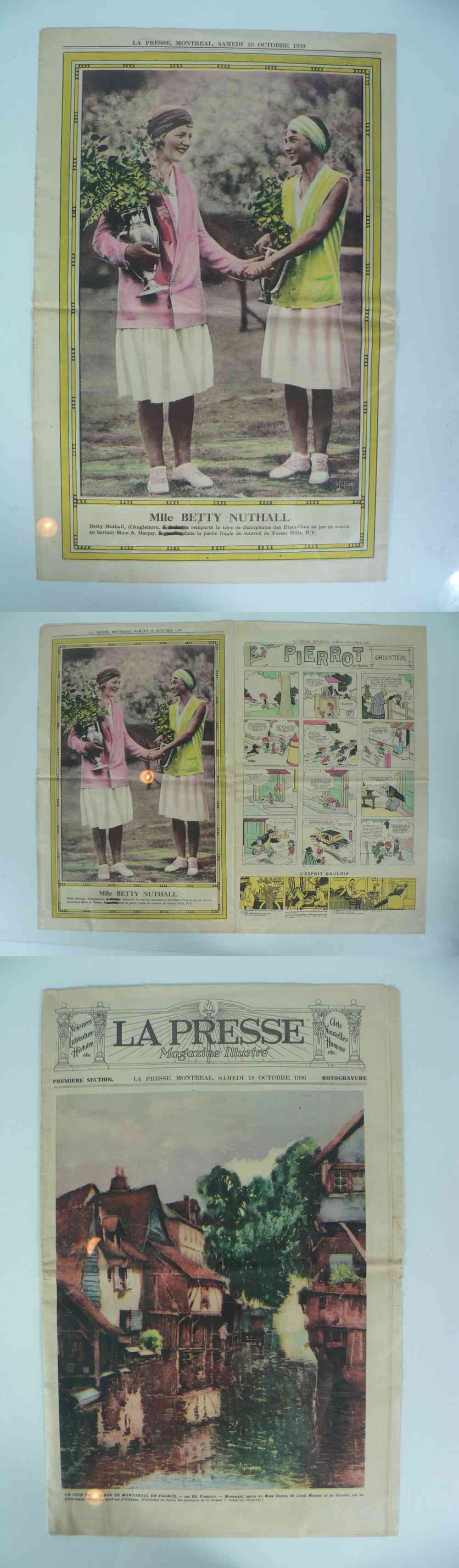 1930 LAPRESSE FULL NEWSPAPER INSIDE PHOTO B. NUTHALL photo 1930 LAPRESSE FULL NEWSPAPER INSIDE PHOTO B. NUTHALL photo