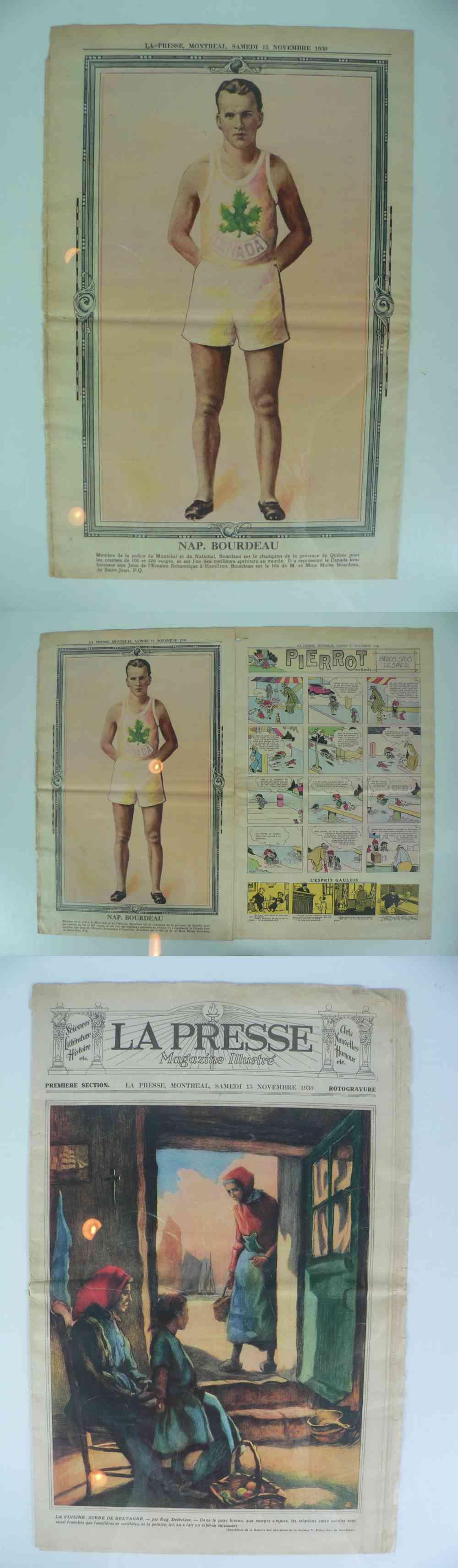 1930 LAPRESSE FULL NEWSPAPER INSIDE PHOTO N. BOURDEAU photo