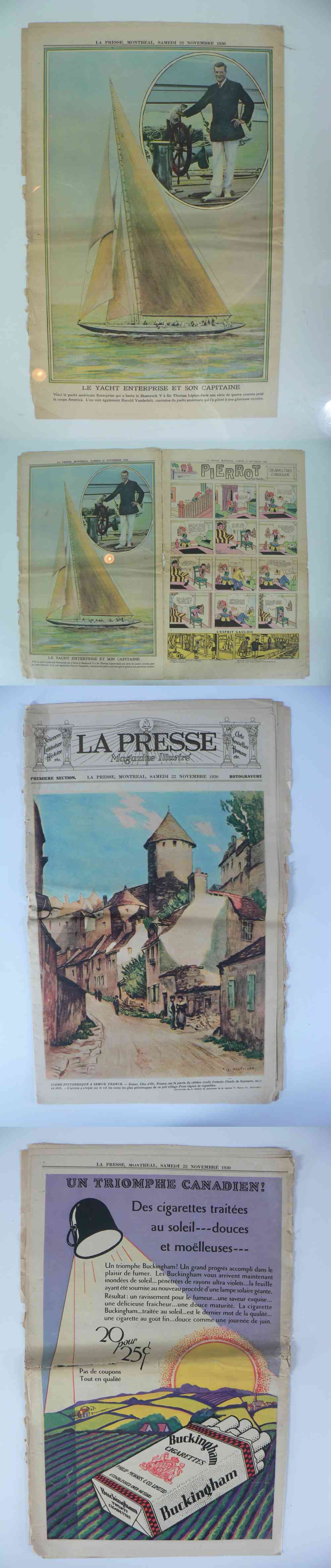 1930 LAPRESSE FULL NEWSPAPER INSIDE PHOTO T. LIPTON photo 1930 LAPRESSE FULL NEWSPAPER INSIDE PHOTO T. LIPTON photo