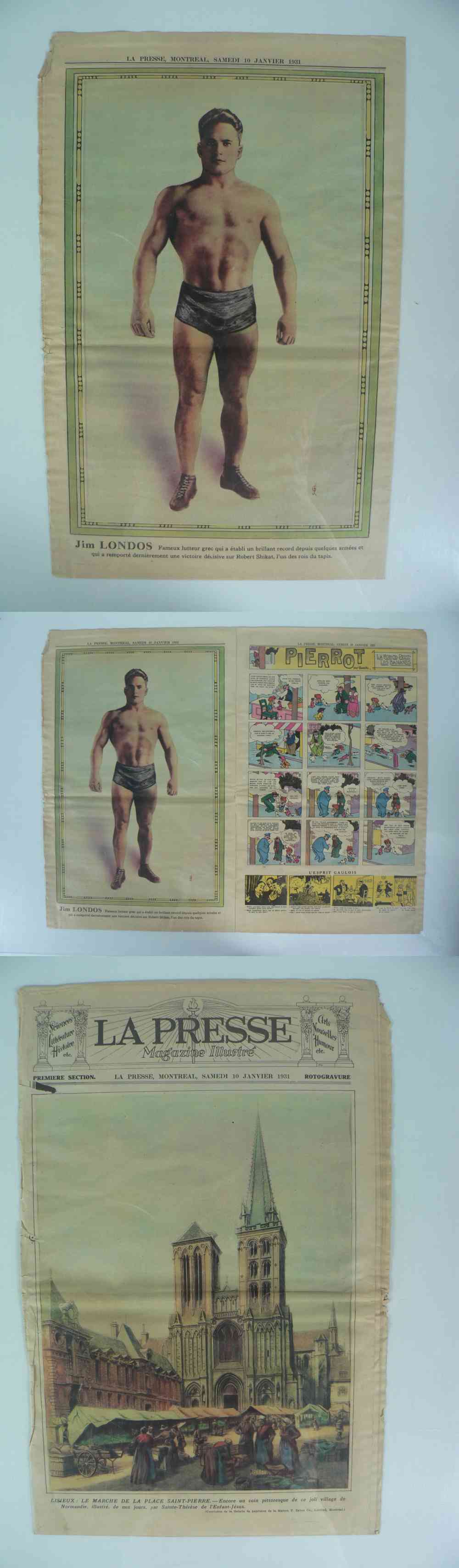 1931 LAPRESSE FULL NEWSPAPER INSIDE PHOTO J. LONDOS photo 1931 LAPRESSE FULL NEWSPAPER INSIDE PHOTO J. LONDOS photo