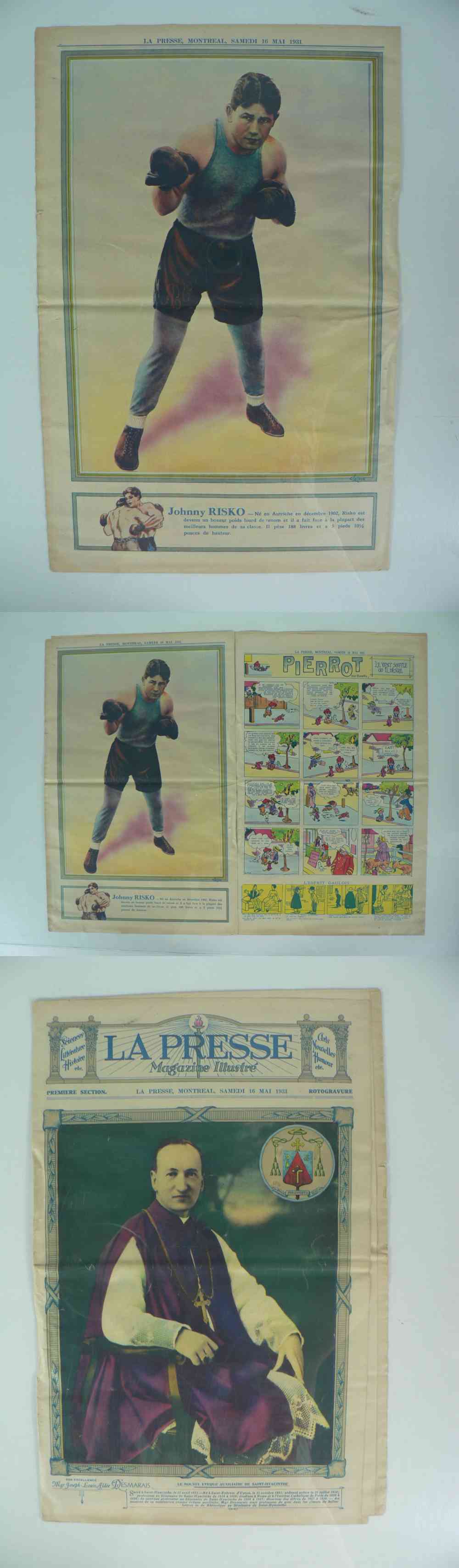 1931 LAPRESSE FULL NEWSPAPER INSIDE PHOTO J. RISKO photo 1931 LAPRESSE FULL NEWSPAPER INSIDE PHOTO J. RISKO photo