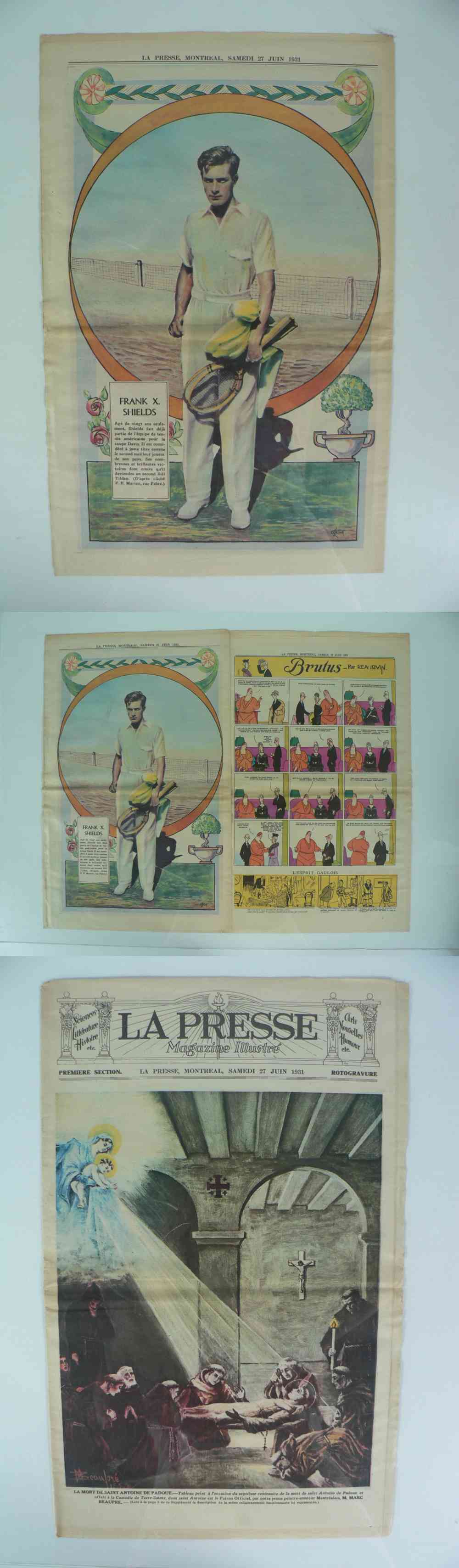 1931 LAPRESSE FULL NEWSPAPER INSIDE PHOTO F.X. SHIELD photo 1931 LAPRESSE FULL NEWSPAPER INSIDE PHOTO F.X. SHIELD photo