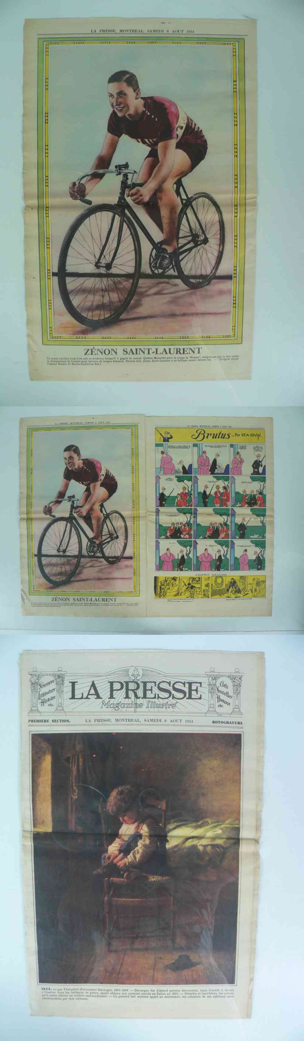 1931 LAPRESSE FULL NEWSPAPER INSIDE PHOTO Z. SAINT-LAURENT photo 1931 LAPRESSE FULL NEWSPAPER INSIDE PHOTO Z. SAINT-LAURENT photo