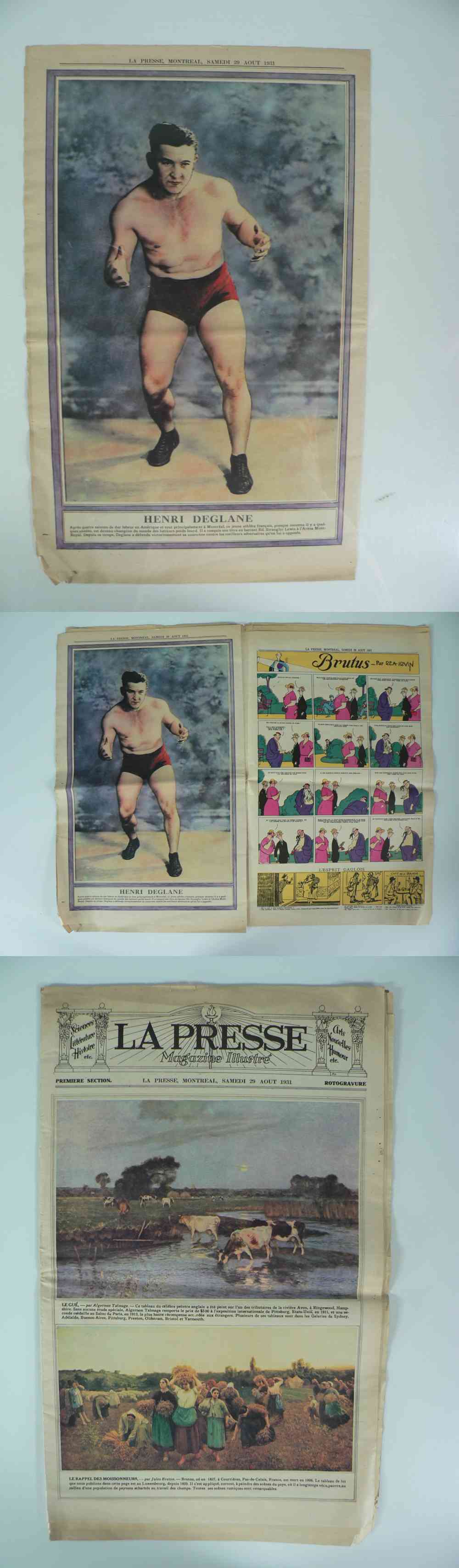 1931 LAPRESSE FULL NEWSPAPER INSIDE PHOTO H. DEGLANE photo 1931 LAPRESSE FULL NEWSPAPER INSIDE PHOTO H. DEGLANE photo