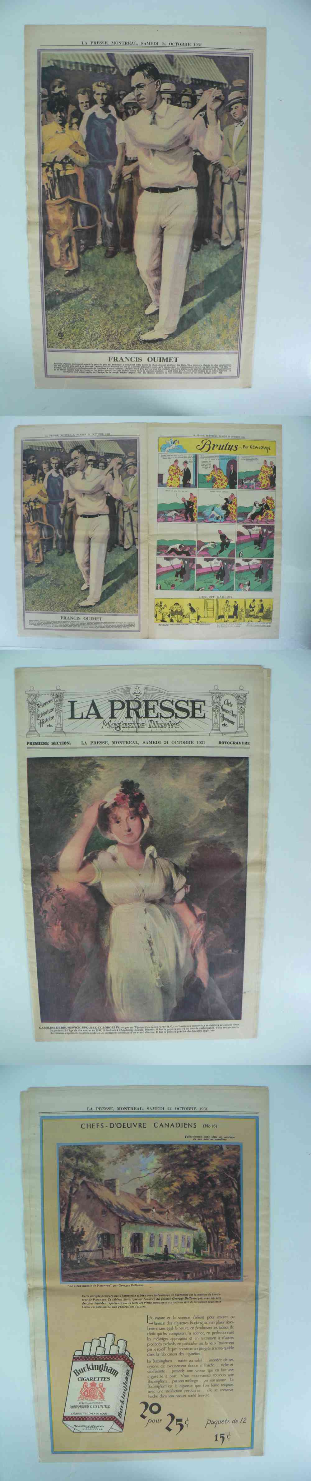 1931 LA PRESSE FULL NEWSPAPER INSIDE PHOTO F. OUIMET photo 1931 LA PRESSE FULL NEWSPAPER INSIDE PHOTO F. OUIMET photo