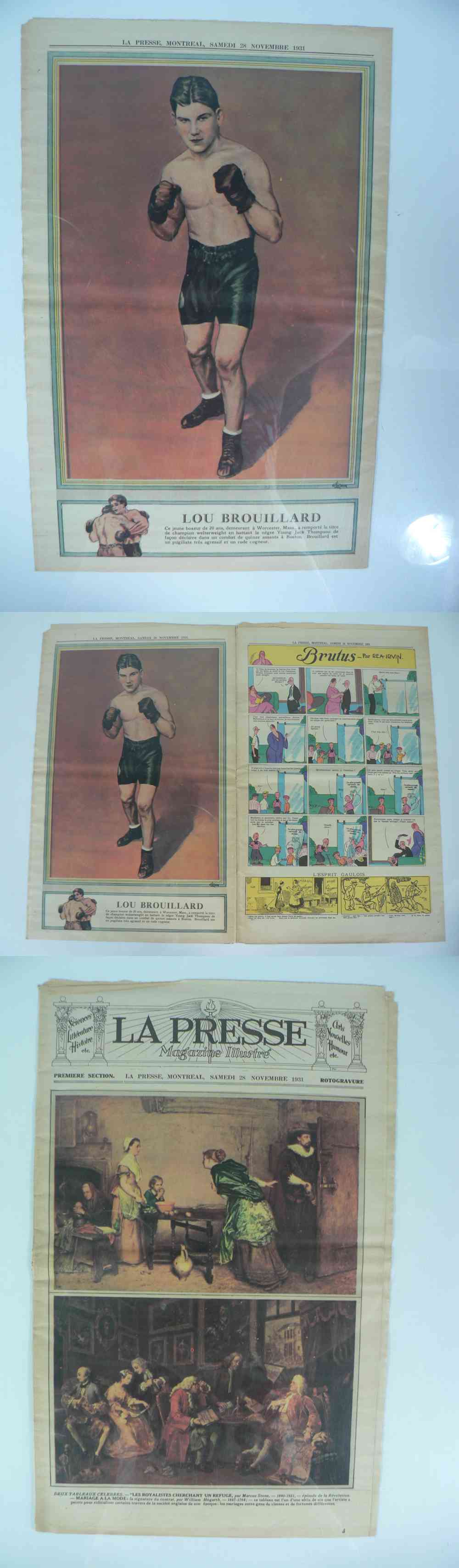 1931 LA PRESSE FULL NEWSPAPER INSIDE PHOTO L. BROUILLARD photo 1931 LA PRESSE FULL NEWSPAPER INSIDE PHOTO L. BROUILLARD photo