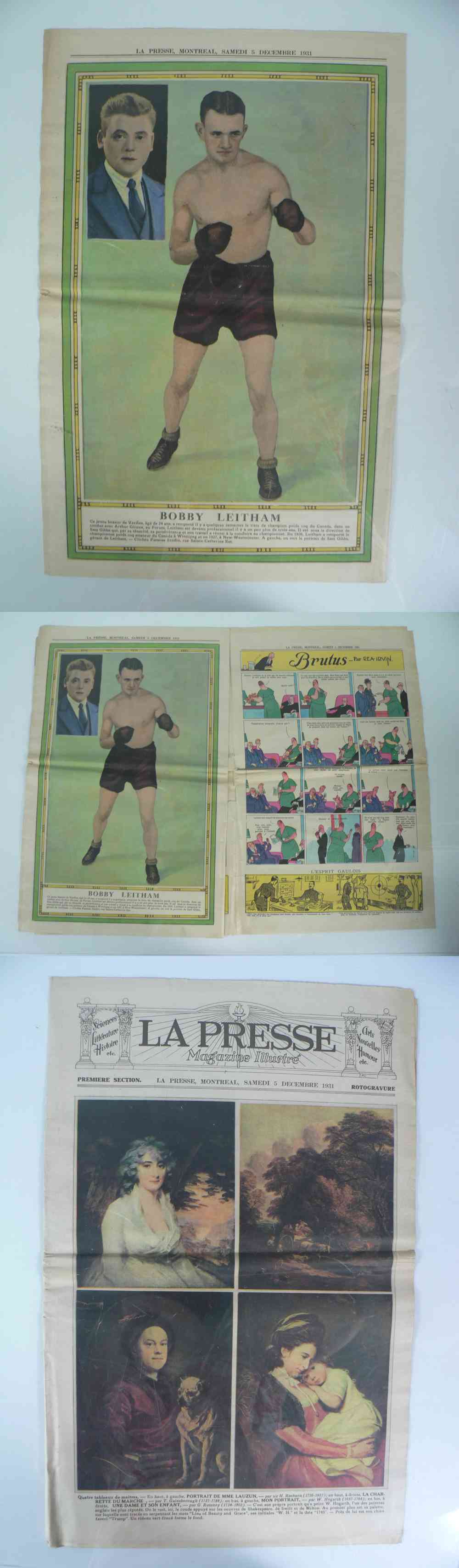 1931 LA PRESSE FULL NEWSPAPER INSIDE PHOTO B. LEITHAM photo 1931 LA PRESSE FULL NEWSPAPER INSIDE PHOTO B. LEITHAM photo