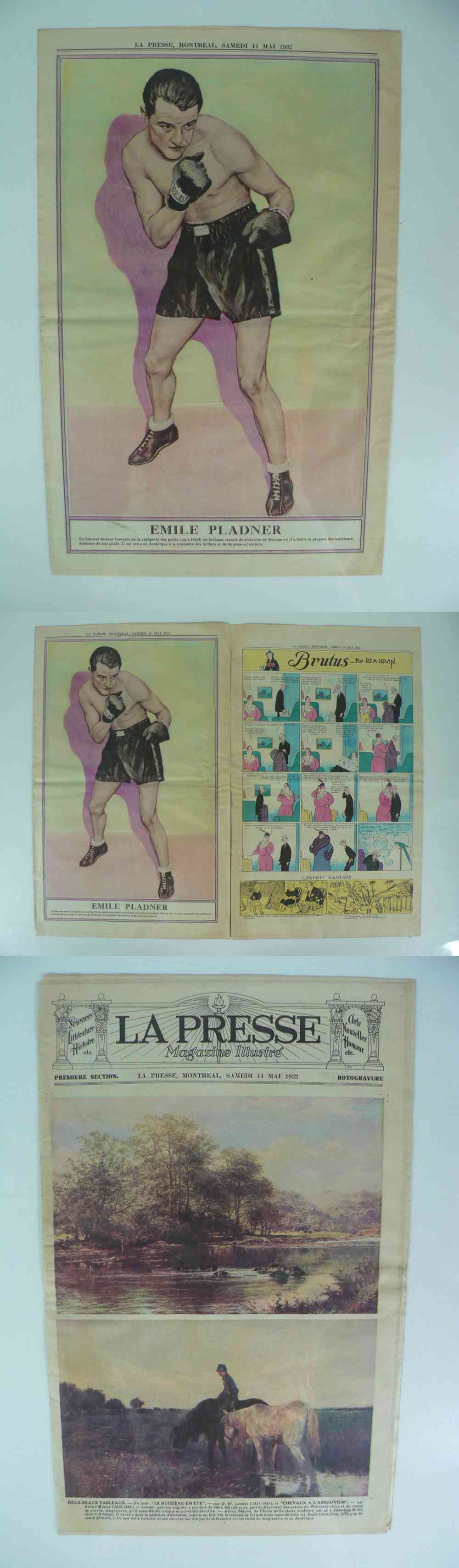1932 LA PRESSE FULL NEWSPAPER INSIDE PHOTO E. PLADNER photo 1932 LA PRESSE FULL NEWSPAPER INSIDE PHOTO E. PLADNER photo