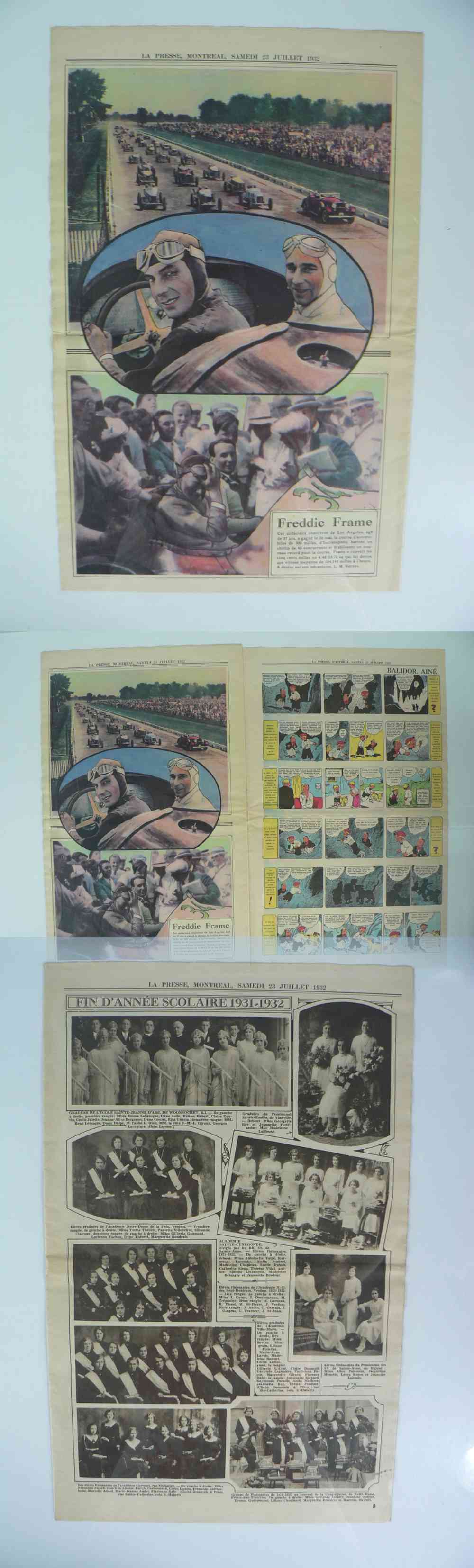 1932 LA PRESSE NEWSPAPER INSIDE PHOTO F. FRAME photo 1932 LA PRESSE NEWSPAPER INSIDE PHOTO F. FRAME photo