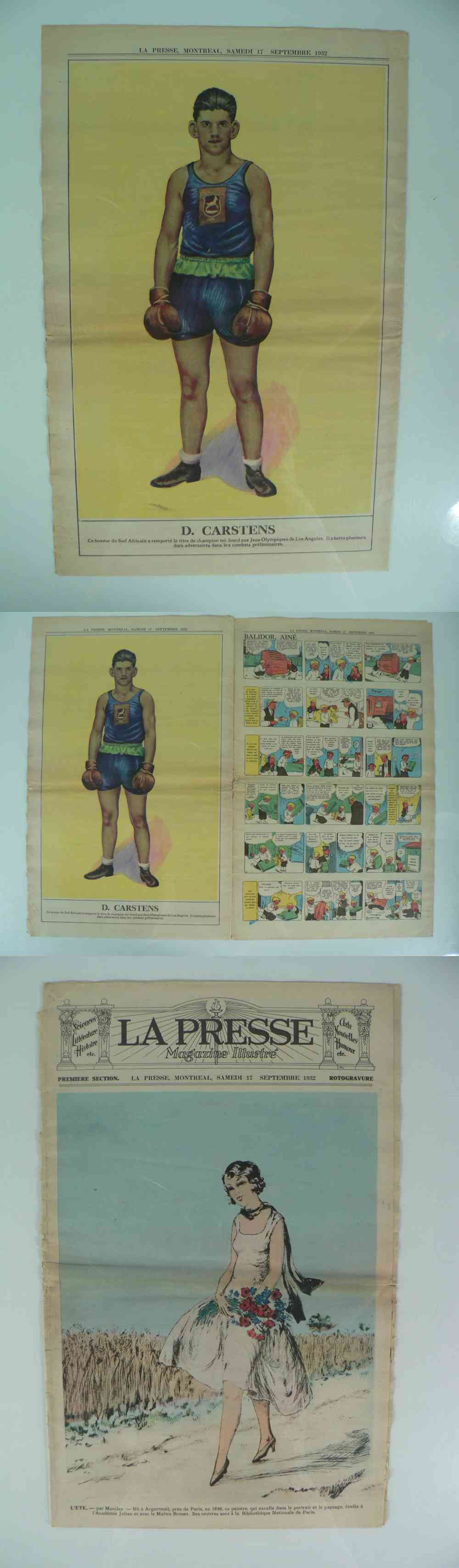 1932 LA PRESSE FULL NEWSPAPER INSIDE PHOTO D. CARSTENS photo 1932 LA PRESSE FULL NEWSPAPER INSIDE PHOTO D. CARSTENS photo