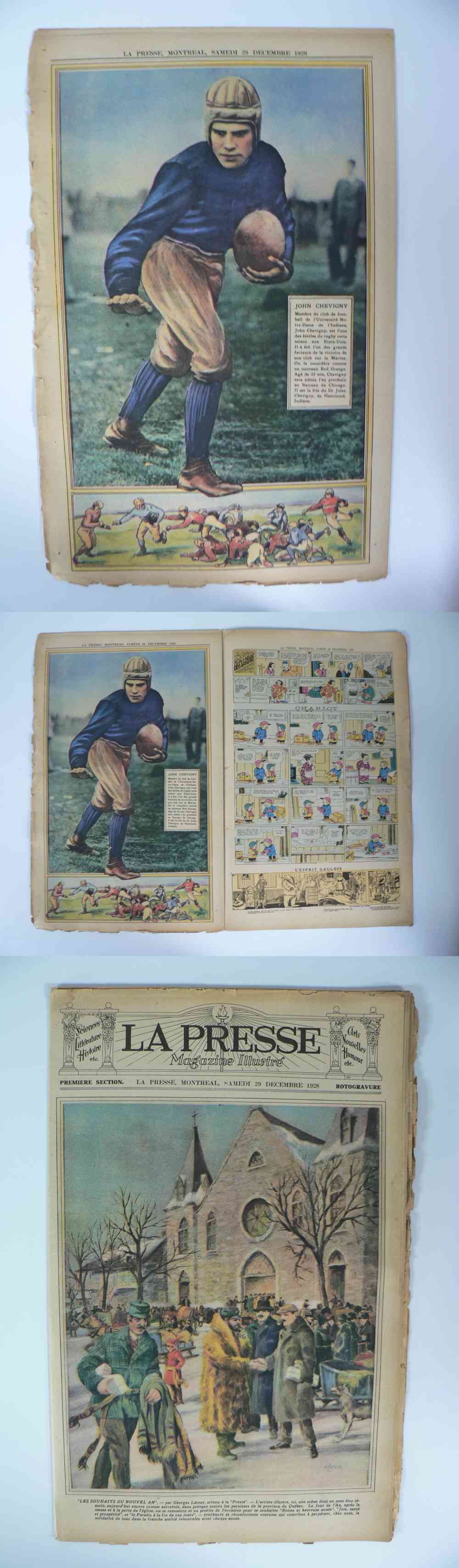 1928 LA PRESSE FULL NEWSPAPER INSIDE PHOTO J. CHEVIGNY photo 1928 LA PRESSE FULL NEWSPAPER INSIDE PHOTO J. CHEVIGNY photo