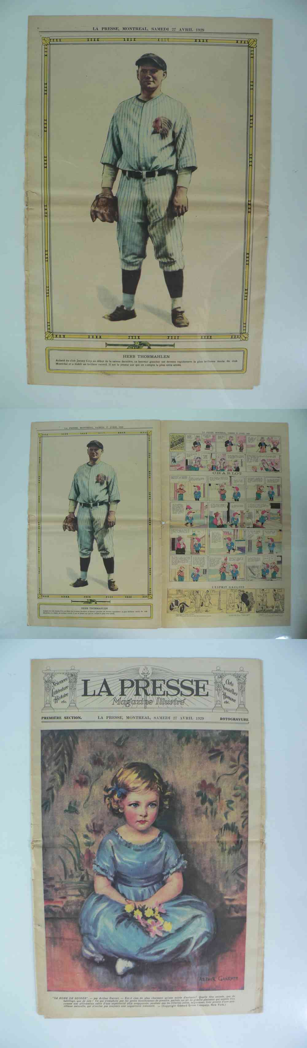 1929 LA PRESSE FULL NEWSPAPER INSIDE PHOTO M. THORMAHLEN photo 1929 LA PRESSE FULL NEWSPAPER INSIDE PHOTO M. THORMAHLEN photo