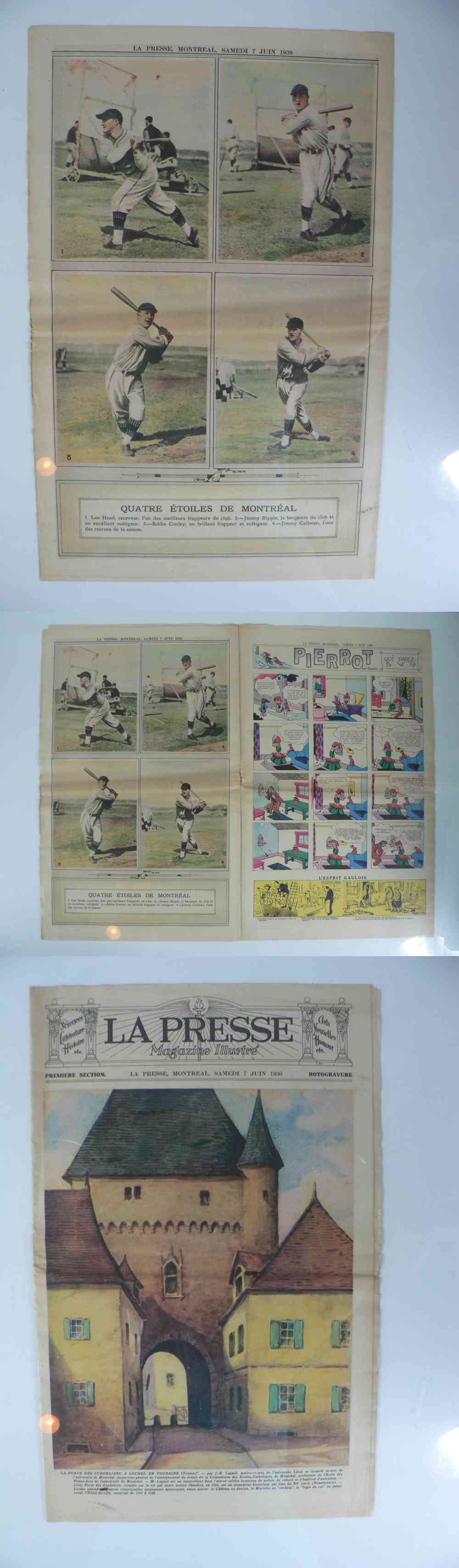 1930 LA PRESSE FULL NEWSPAPER INSIDE PHOTO MONTREAL PLAYERS photo 1930 LA PRESSE FULL NEWSPAPER INSIDE PHOTO MONTREAL PLAYERS photo