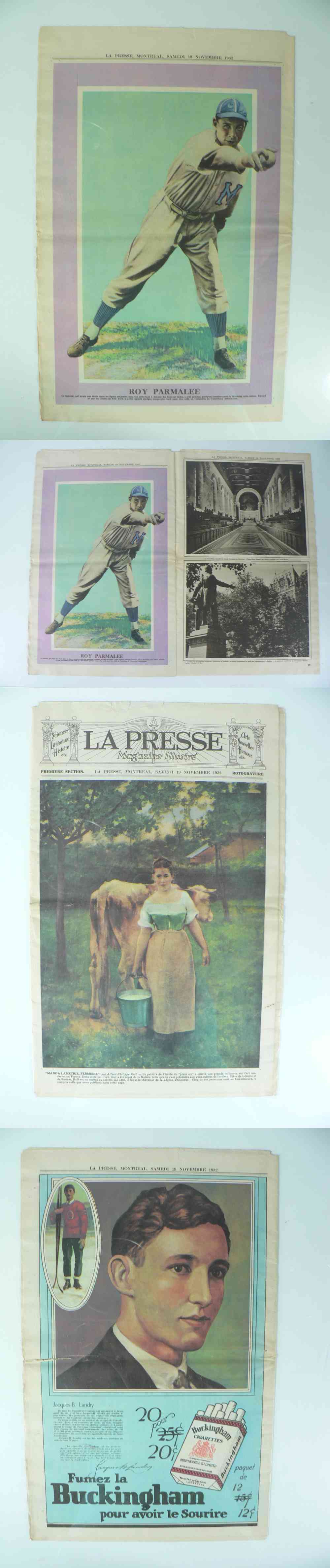 1932 LA PRESSE FULL NEWSPAPER INSIDE PHOTO R. PARMALEE photo 1932 LA PRESSE FULL NEWSPAPER INSIDE PHOTO R. PARMALEE photo