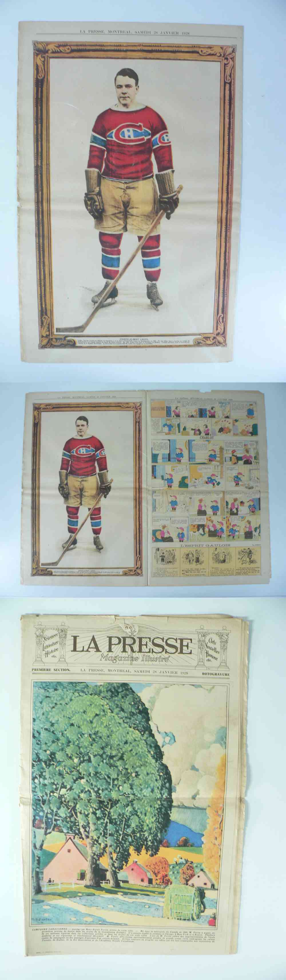1928 LA PRESSE FULL NEWSPAPER INSIDE PHOTO A. LEDUC photo 1928 LA PRESSE FULL NEWSPAPER INSIDE PHOTO A. LEDUC photo