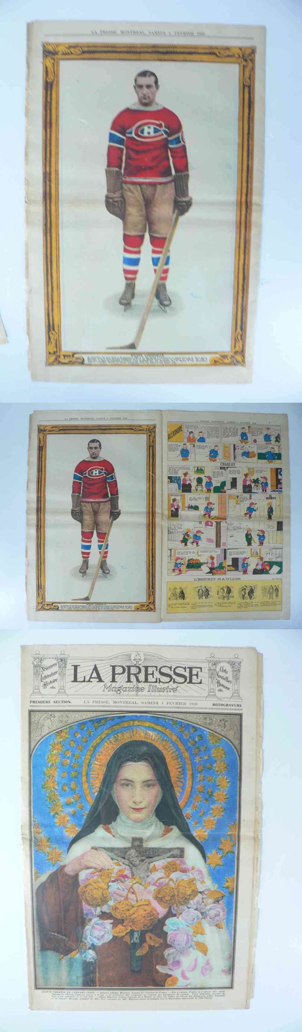 1928 LA PRESSE FULL NEWSPAPER INSIDE PHOTO W. LAROCHELLE photo 1928 LA PRESSE FULL NEWSPAPER INSIDE PHOTO W. LAROCHELLE photo