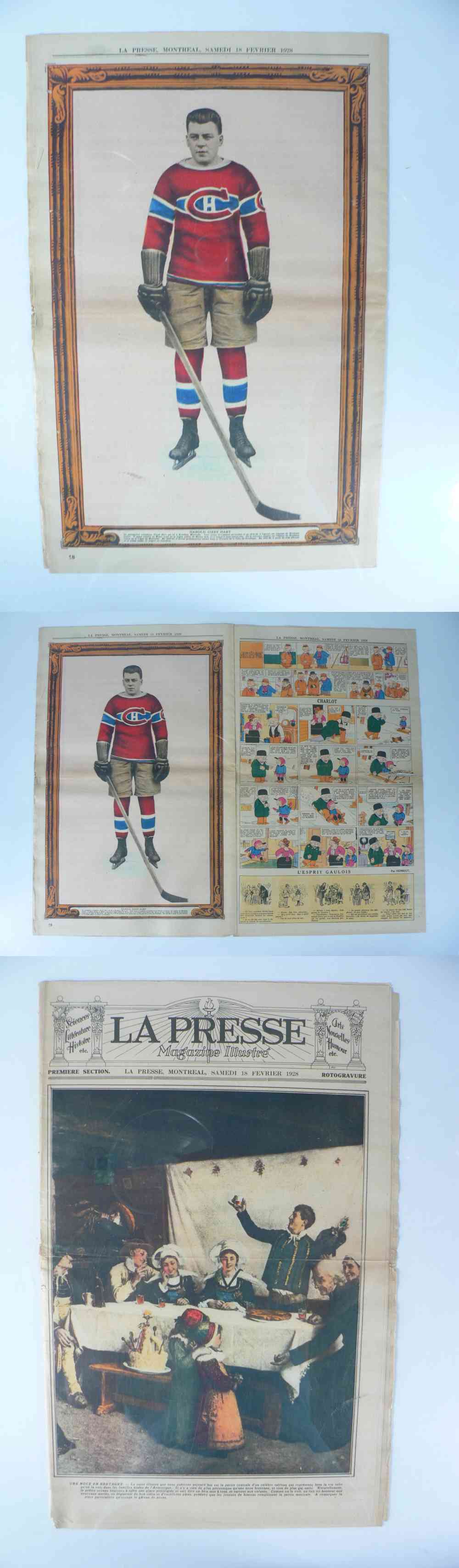 1928 LA PRESSE FULL NEWSPAPER INSIDE PHOTO H. HART photo