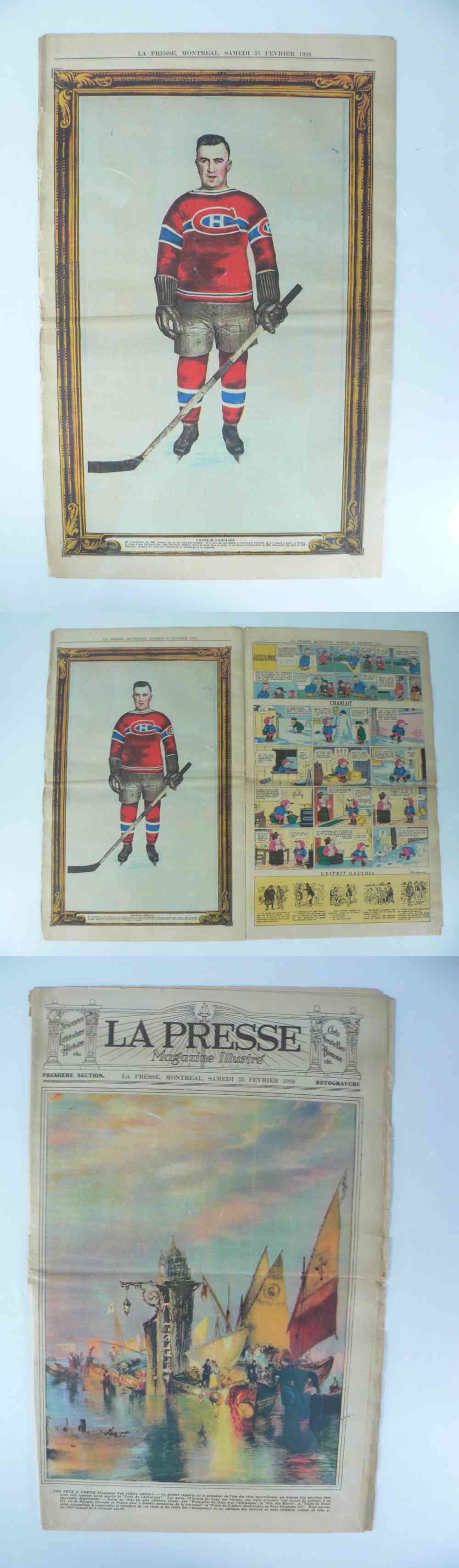 1928 LA PRESSE FULL NEWSPAPER INSIDE PHOTO C. LANGLOIS photo 1928 LA PRESSE FULL NEWSPAPER INSIDE PHOTO C. LANGLOIS photo