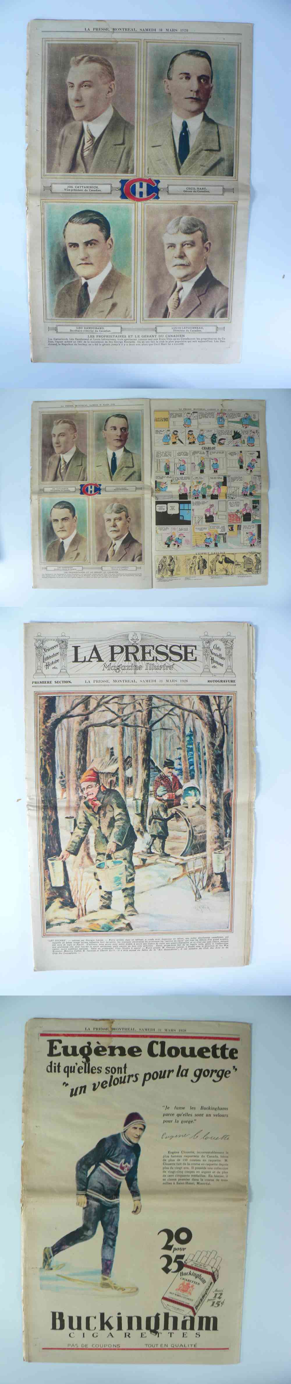 1928 LA PRESSE FULL NEWSPAPER INSIDE PHOTO L. DANDURAND photo 1928 LA PRESSE FULL NEWSPAPER INSIDE PHOTO L. DANDURAND photo