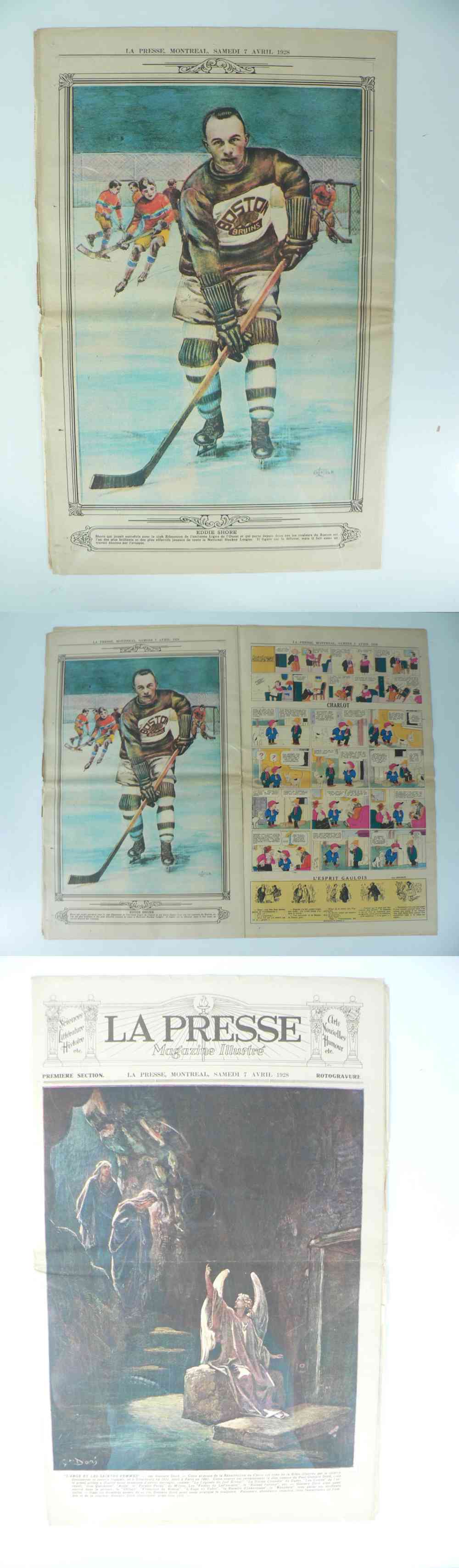 1928 LA PRESSE FULL NEWSPAPER INSIDE PHOTO E. SHORE photo 1928 LA PRESSE FULL NEWSPAPER INSIDE PHOTO E. SHORE photo