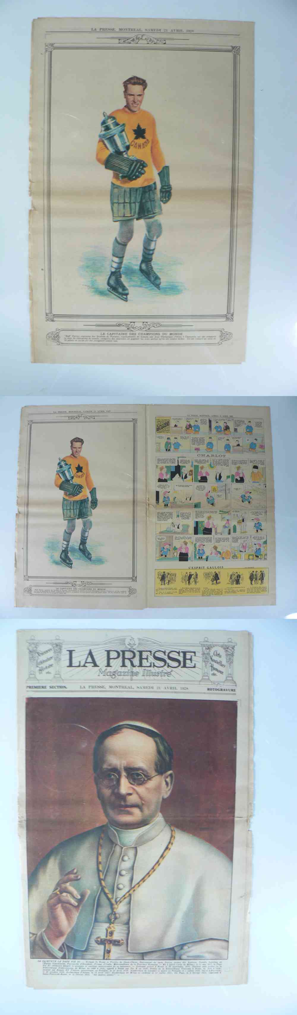 1928 LA PRESSE FULL NEWSPAPER INSIDE PHOTO R. PORTER photo 1928 LA PRESSE FULL NEWSPAPER INSIDE PHOTO R. PORTER photo