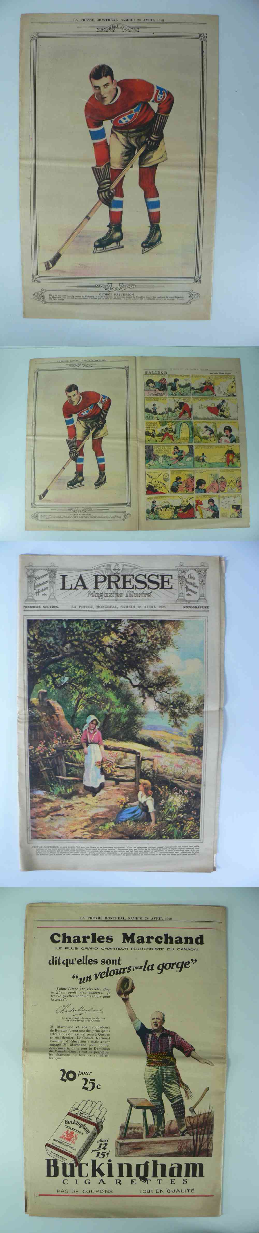 1928 LA PRESSE FULL NEWSPAPER INSIDE PHOTO G. PATTERSON photo 1928 LA PRESSE FULL NEWSPAPER INSIDE PHOTO G. PATTERSON photo