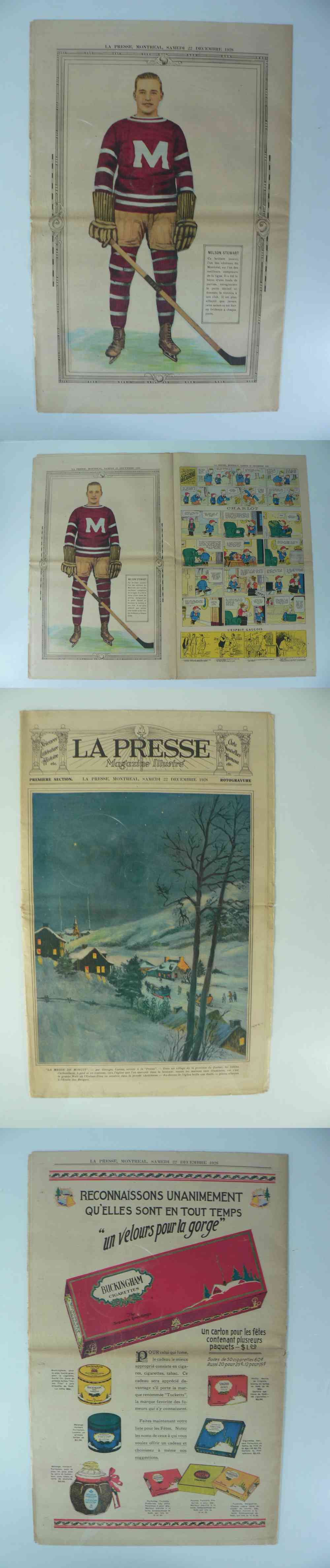 1928 LA PRESSE FULL NEWSPAPER INSIDE PHOTO N. STEWART photo 1928 LA PRESSE FULL NEWSPAPER INSIDE PHOTO N. STEWART photo