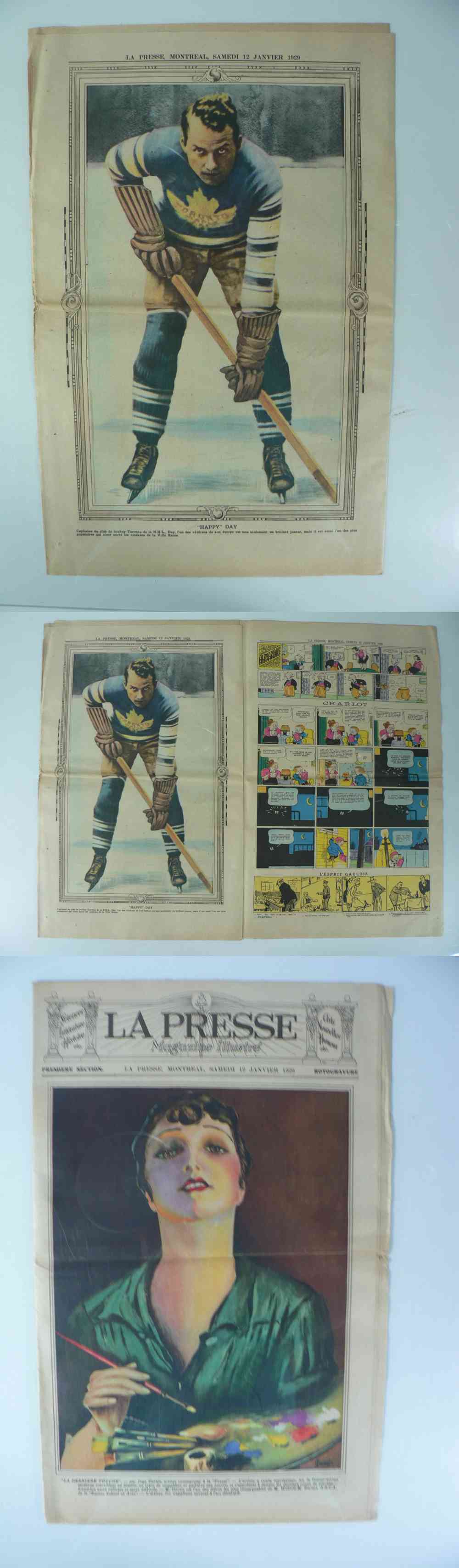 1929 LA PRESSE FULL NEWSPAPER INSIDE PHOTO H. DAY photo 1929 LA PRESSE FULL NEWSPAPER INSIDE PHOTO H. DAY photo