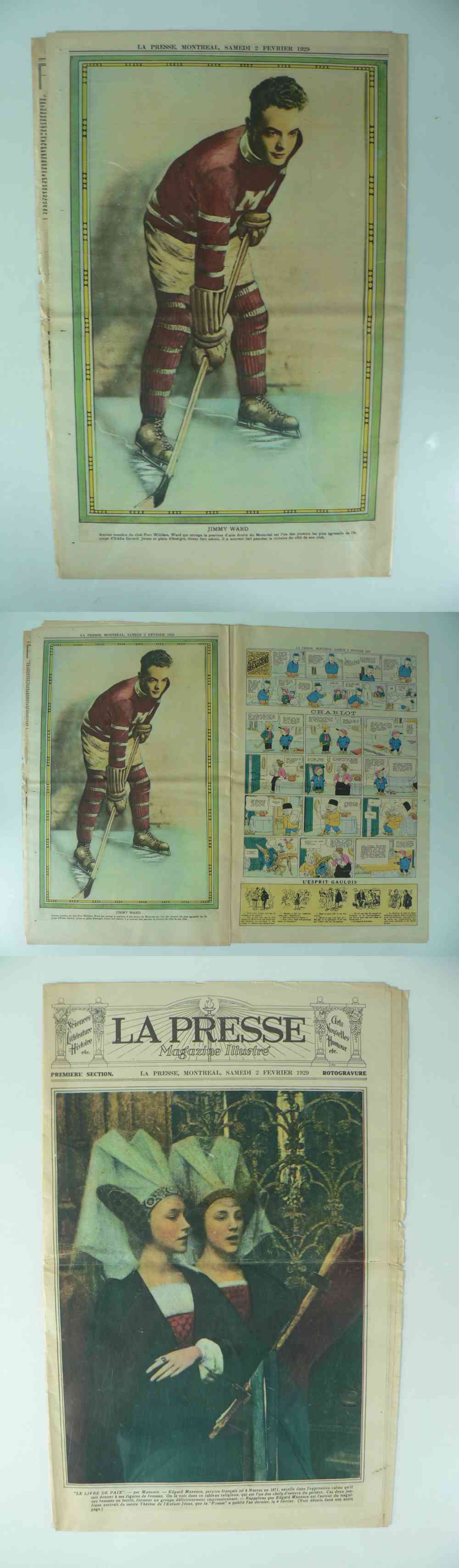 1929 LA PRESSE FULL NEWSPAPER INSIDE PHOTO J. WARD photo 1929 LA PRESSE FULL NEWSPAPER INSIDE PHOTO J. WARD photo