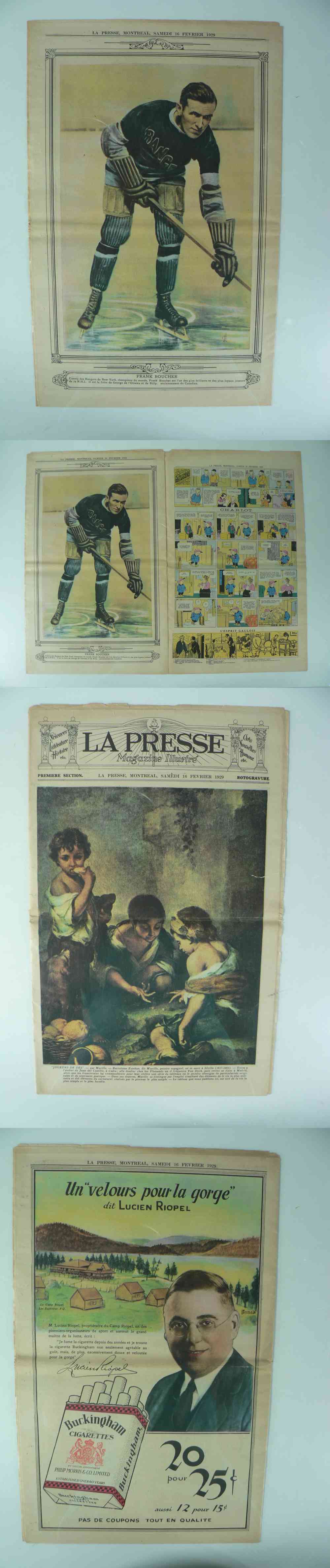 1929 LA PRESSE FULL NEWSPAPER INSIDE PHOTO F. BOUCHER photo 1929 LA PRESSE FULL NEWSPAPER INSIDE PHOTO F. BOUCHER photo