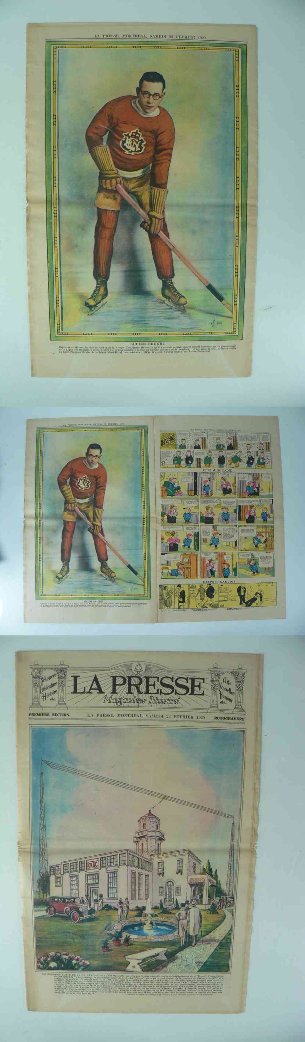 1929 LA PRESSE FULL NEWSPAPER INSIDE PHOTO L. BRUNET photo 1929 LA PRESSE FULL NEWSPAPER INSIDE PHOTO L. BRUNET photo