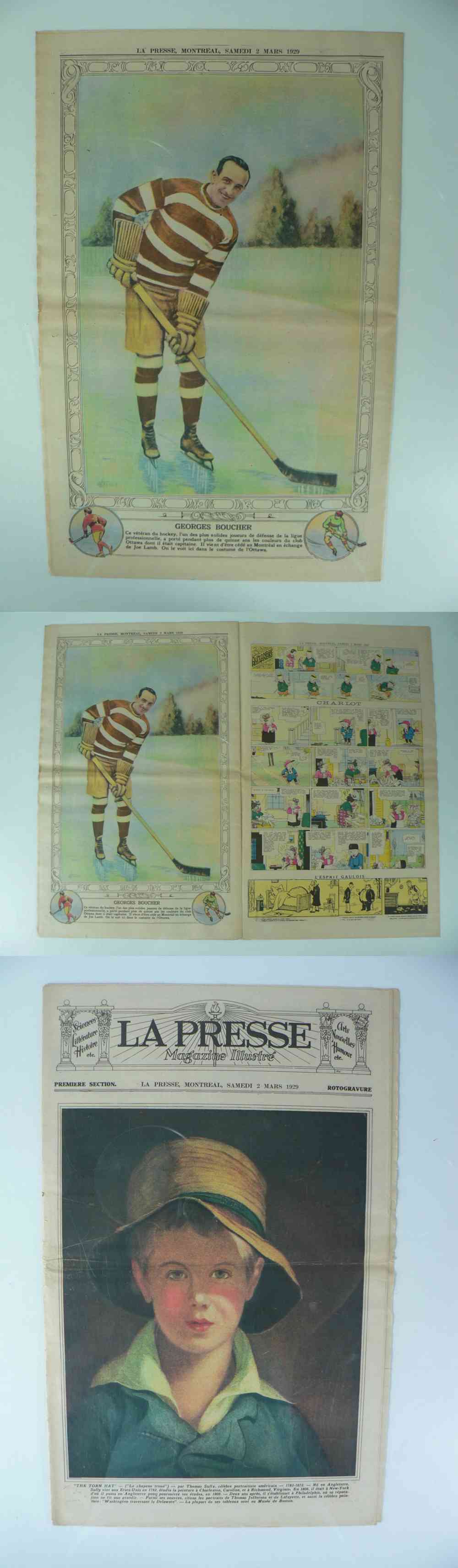 1929 LA PRESSE FULL NEWSPAPER INSIDE PHOTO G. BOUCHER photo 1929 LA PRESSE FULL NEWSPAPER INSIDE PHOTO G. BOUCHER photo