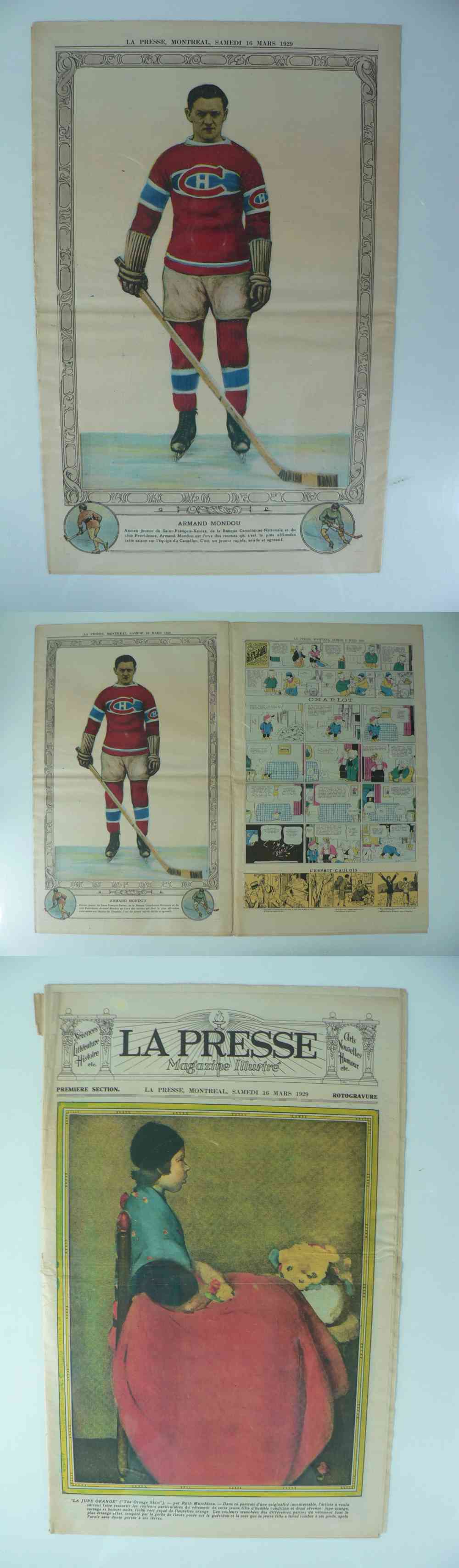 1929 LA PRESSE FULL NEWSPAPER INSIDE PHOTO A. MONDOU photo 1929 LA PRESSE FULL NEWSPAPER INSIDE PHOTO A. MONDOU photo