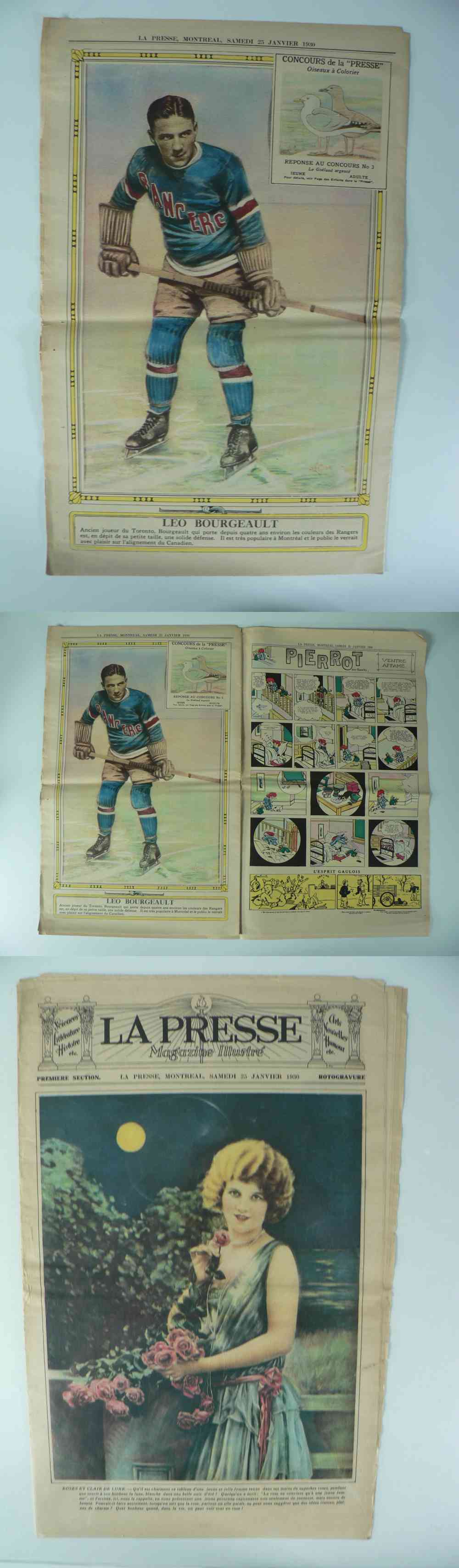 1930 LA PRESSE FULL NEWSPAPER INSIDE PHOTO L. BOURGEAULT photo 1930 LA PRESSE FULL NEWSPAPER INSIDE PHOTO L. BOURGEAULT photo