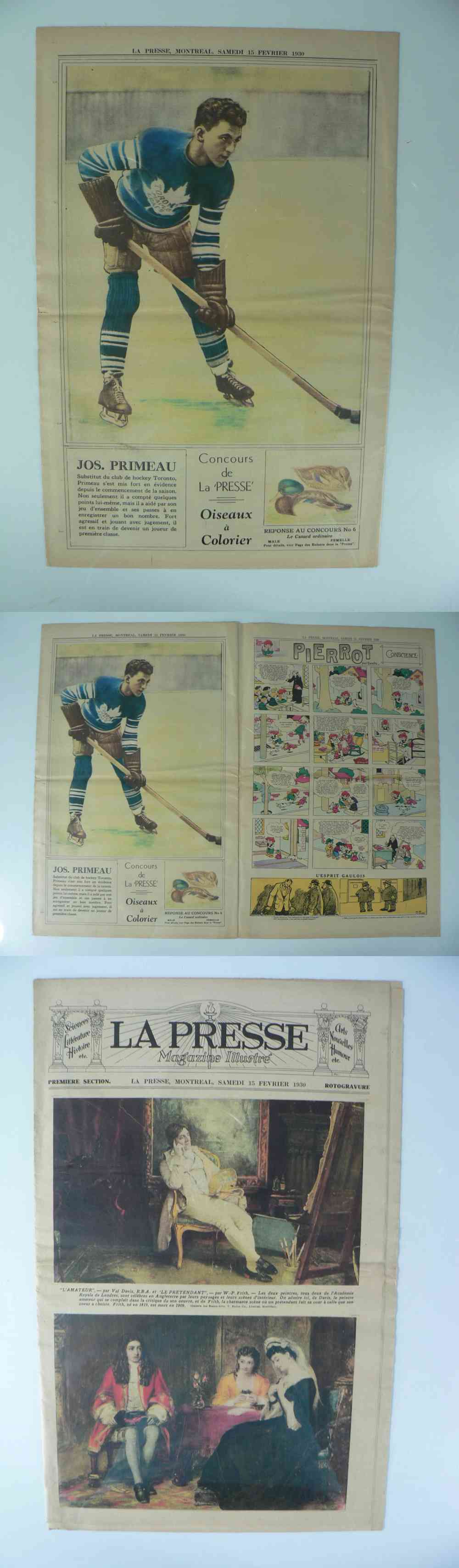 1930 LA PRESSE FULL NEWSPAPER INSIDE PHOTO J. PRIMEAU photo 1930 LA PRESSE FULL NEWSPAPER INSIDE PHOTO J. PRIMEAU photo