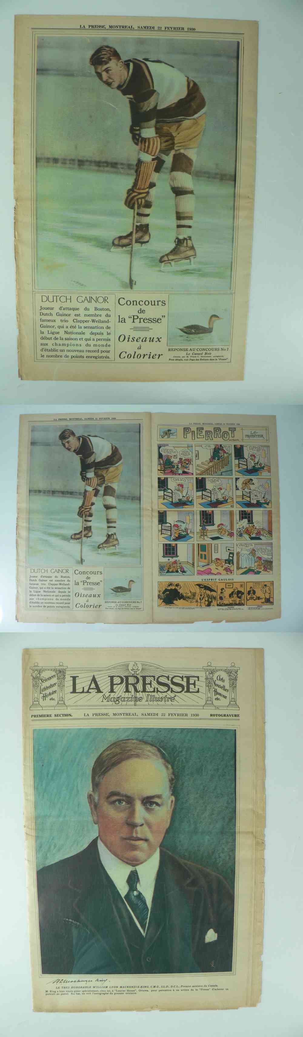 1930 LA PRESSE FULL NEWSPAPER INSIDE PHOTO D. GAINOR photo 1930 LA PRESSE FULL NEWSPAPER INSIDE PHOTO D. GAINOR photo