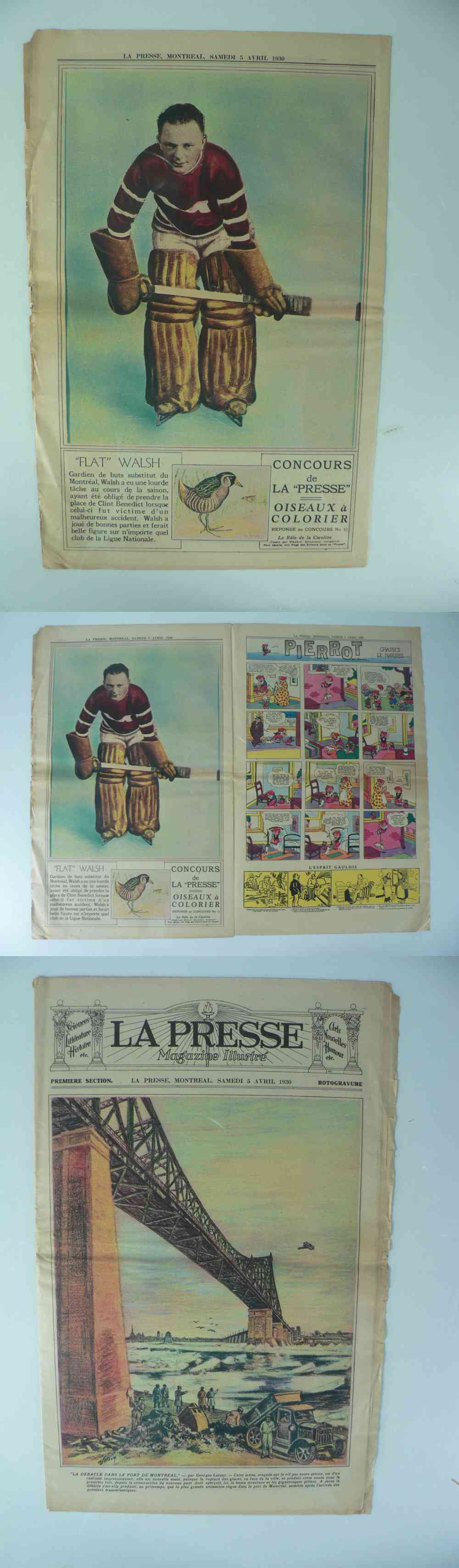 1930 LA PRESSE FULL NEWSPAPER INSIDE PHOTO F. WALSH photo 1930 LA PRESSE FULL NEWSPAPER INSIDE PHOTO F. WALSH photo