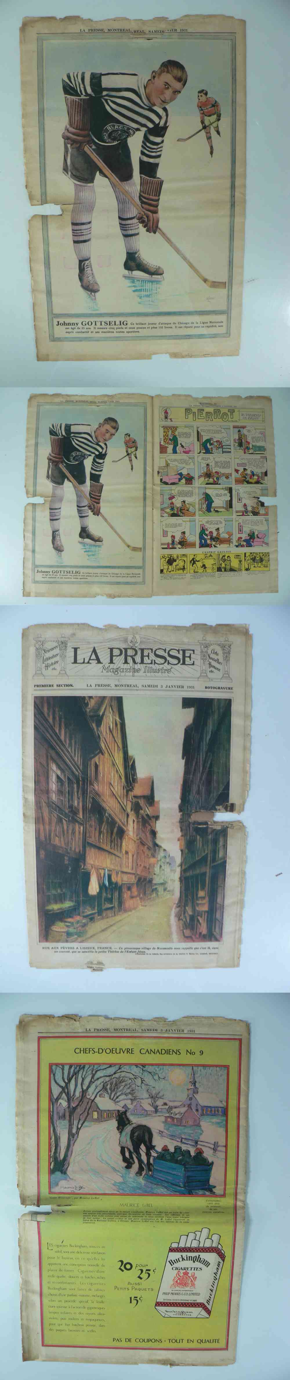 1931 LA PRESSE FULL NEWSPAPER INSIDE PHOTO J. GOTTSELING photo 1931 LA PRESSE FULL NEWSPAPER INSIDE PHOTO J. GOTTSELING photo