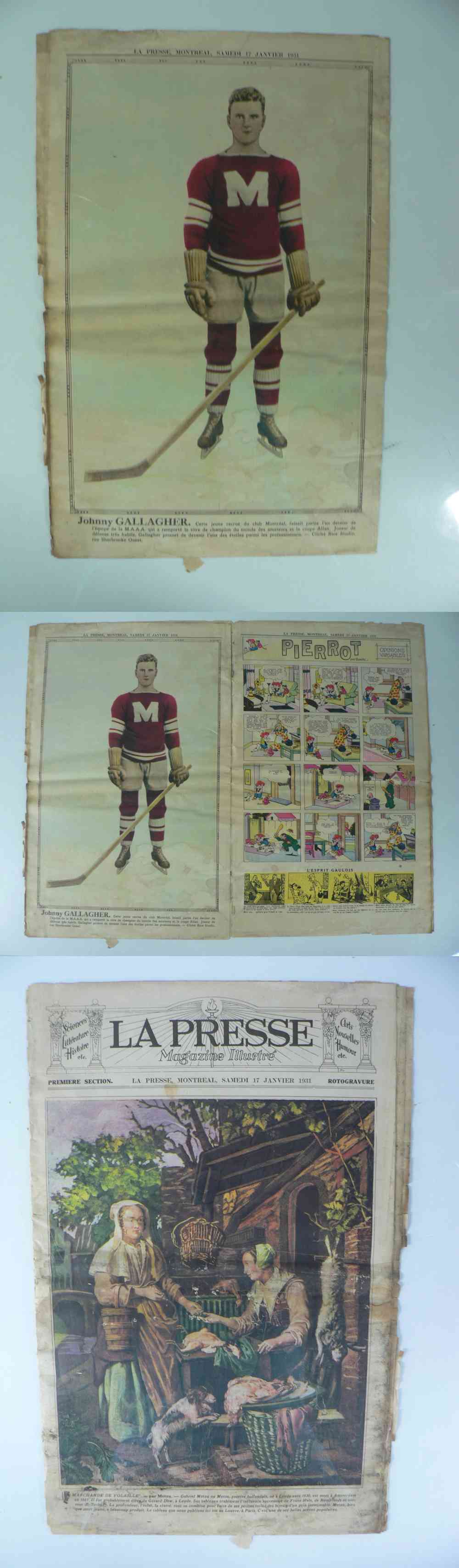 1931 LA PRESSE FULL NEWSPAPER INSIDE PHOTO J. GALLAGHER photo 1931 LA PRESSE FULL NEWSPAPER INSIDE PHOTO J. GALLAGHER photo